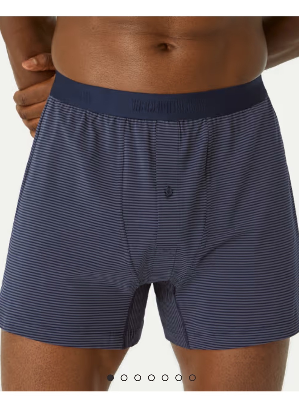 NEW 3 pairs Bombas Midnight Navy Stripe Men's Cotton Modal Blend Boxer large